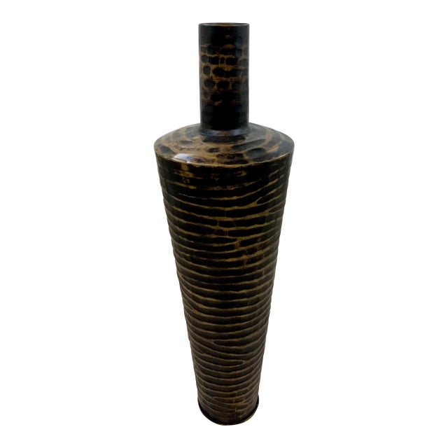 Modern Medium Bronze Finished Ripple Vase For Sale