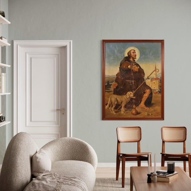 Italian Artist, Saint Roch, 1930, Oil on Canvas, Framed For Sale - Image 7 of 16