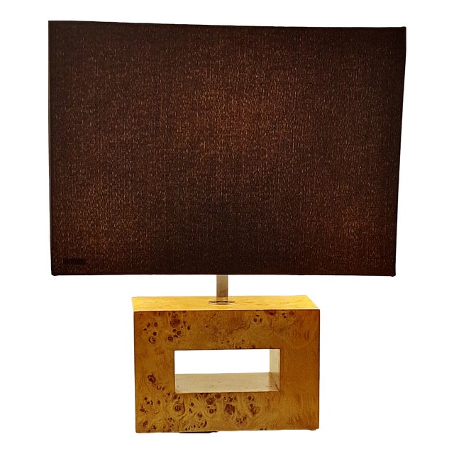 Table Lamp in Birch Burl, 1970s For Sale