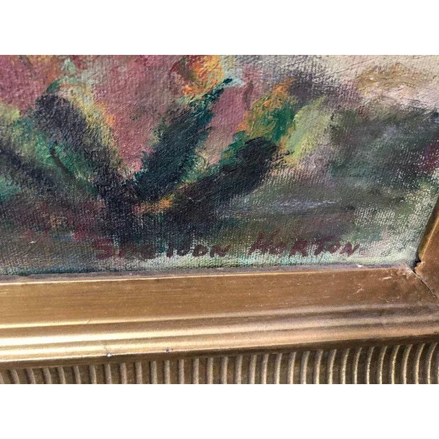 Wood 1940s Impressionist Landscape Painting Signed William Sheldon Horton For Sale - Image 7 of 11