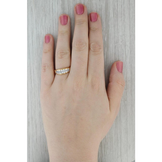 Gemstone Information: - Natural Diamonds - Total Carats - 0.59ctw Cut - Princess Brilliant Color - G - H Clarity - VS2...