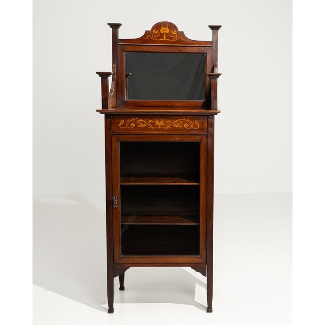 Wood 19th Century France Edwardian Brown Wood Display Cabinet For Sale - Image 7 of 11