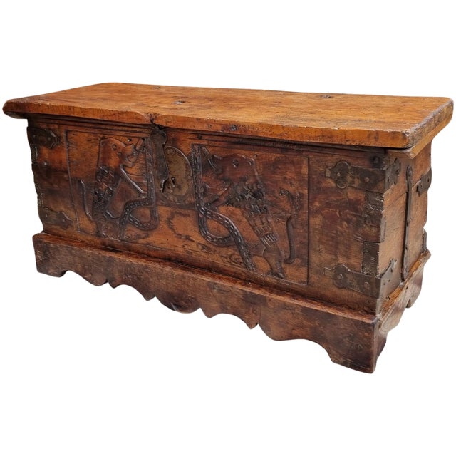 Small Carved Walnut Coffer, Early 16th Century For Sale - Image 11 of 11