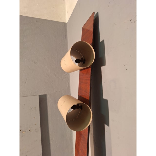 1950s Headboard in Mahogany and Black-Stained Wood with Double Spotlight, 1950s For Sale - Image 5 of 18