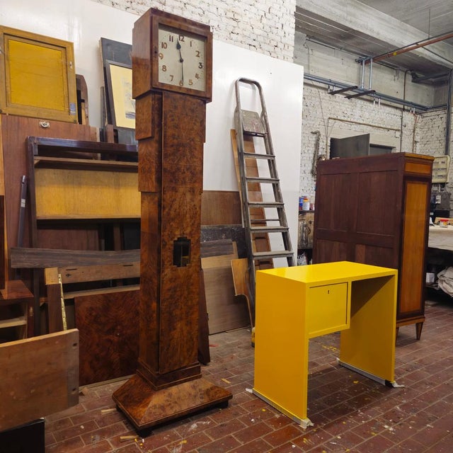 Wood Art Deco Maple Longcase Clock, 1920s For Sale - Image 7 of 8