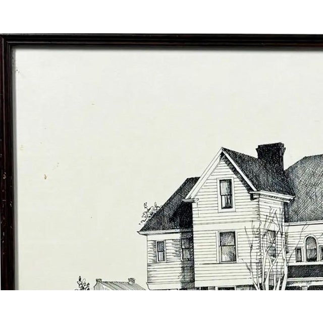 1970s 1970s Original Pen & Ink Rendering of Seattle’s Historic Ward-Heintz House For Sale - Image 5 of 12