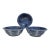 Japanese Imari Arita Blue Porcelain Twist Pinwheel Flower Design Bowl Set of 3 For Sale