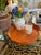 Hand Painted Lacquered Scallop Tray Orange For Sale - Image 4 of 12