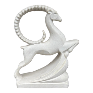 Mid 20th Century Haeger Leaping Gazelle Textured Ceramic Figurine Statue 19”