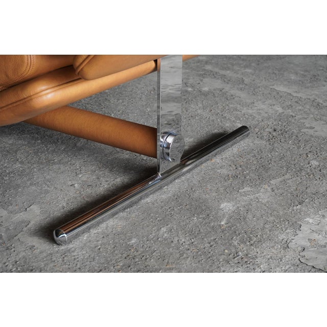 Animal Skin Lounge Chair in Cognac Leather by Ric Deforche for Gervan, Belgium, 1970s For Sale - Image 7 of 10