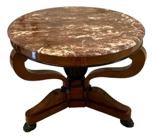 Antique French Victorian Marble Top Centre Table, 1860s