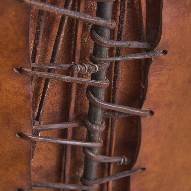 Rare French Iron Leather Accent Chair Attributed to Sido & François Thévenin, 1970s For Sale - Image 9 of 11