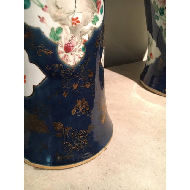 Ceramic Antique Trumpet Vases and Lidded Jar, Set of 3 For Sale - Image 7 of 13