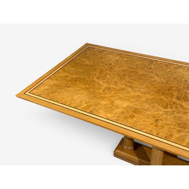Wood David Linley, Inlaid Dining Table, Burlwood Oak, United Kingdom, 2000s For Sale - Image 7 of 13