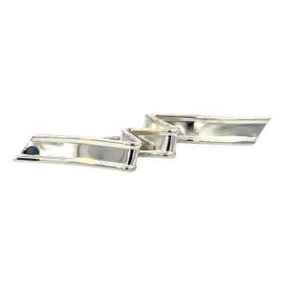 1990s Tiffany & Co Estate Wave Brooch Sterling Silver 5 Grams For Sale