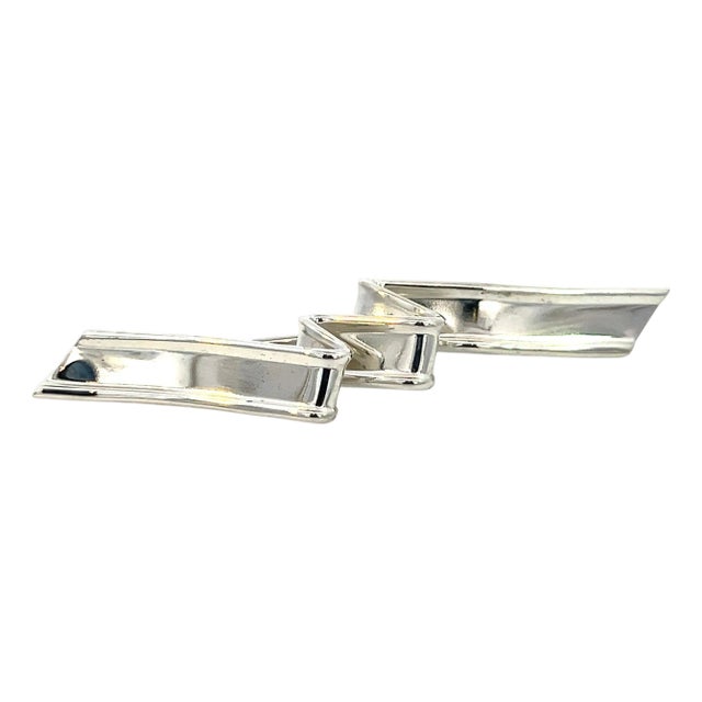 1990s Tiffany & Co Estate Wave Brooch Sterling Silver 5 Grams For Sale