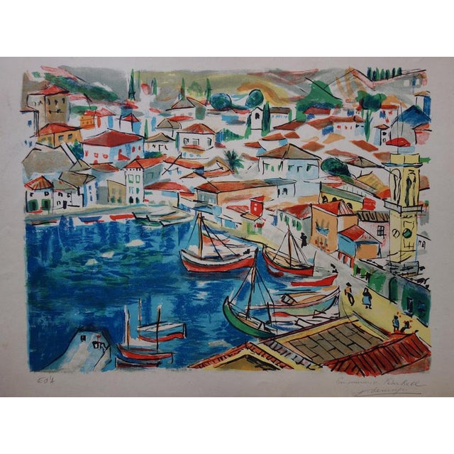 François DESNOYER (1894-1972) Small port in Provence Original lithograph Signed in pencil Numbered out of 300 copies On...