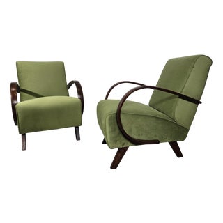 Set of Lounge Chairs by Jindrich Halabala, 1940s For Sale