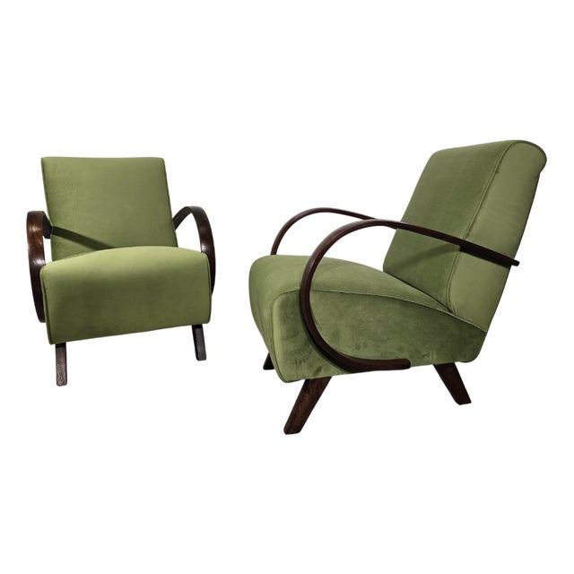Set of Lounge Chairs by Jindrich Halabala, 1940s For Sale