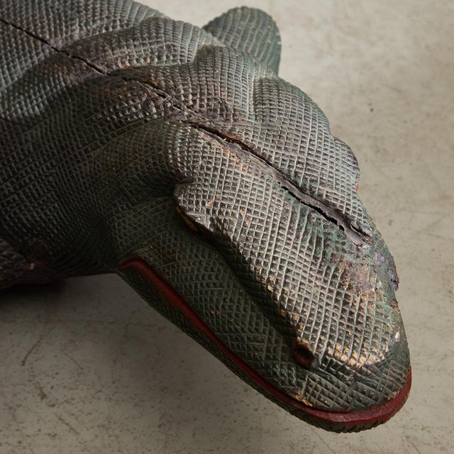 Vintage Wooden Varanus Sculpture For Sale - Image 14 of 17
