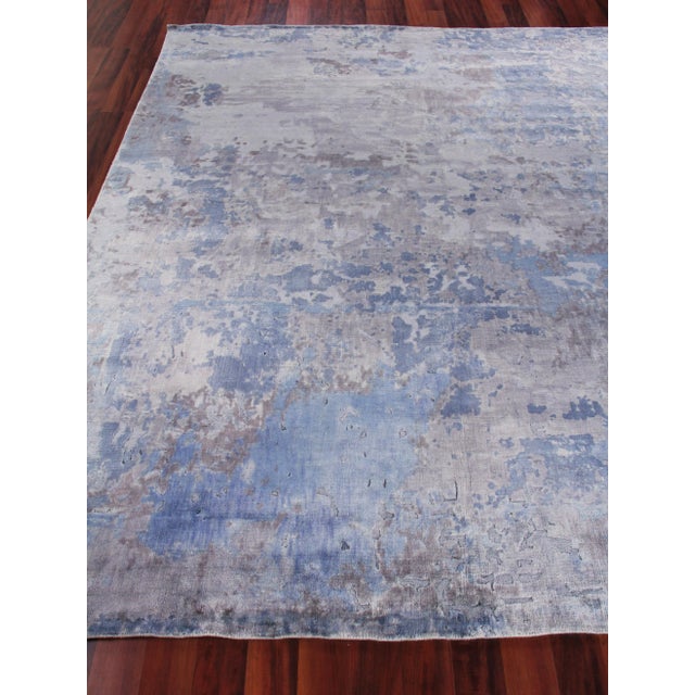 Revin Silver Hand loom Bamboo/Silk Area Rug - 9'x12' For Sale - Image 4 of 8