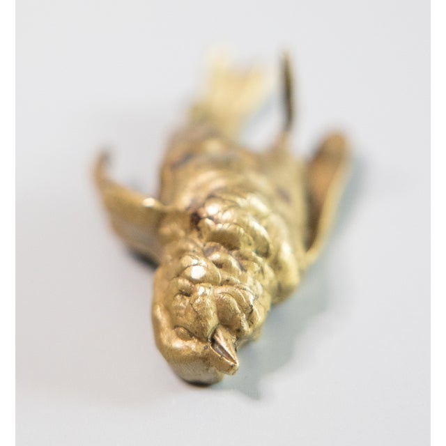 Metal 19th Century French Gilt Bronze Wounded Sparrow Bird, After Comolera For Sale - Image 7 of 8