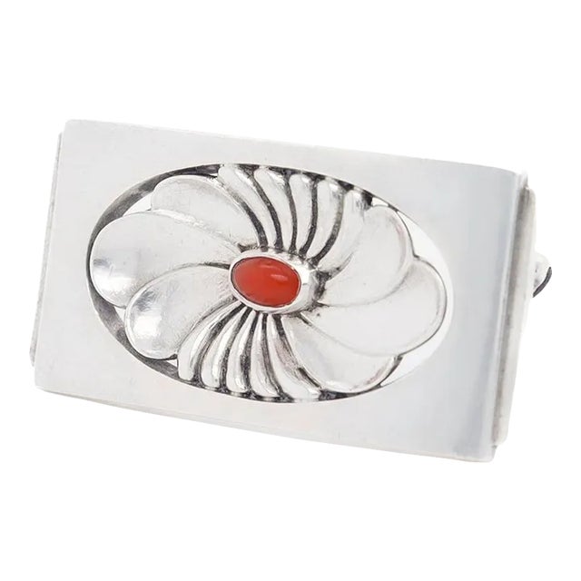 Vintage Georg Jensen Sterling Silver & Carnelian Brooch No. 269 For Sale