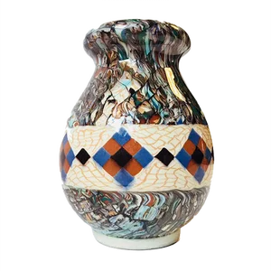 French Micro Mosaic Ceramic Vase by Jean Gerbino for Vallauris, 1940s