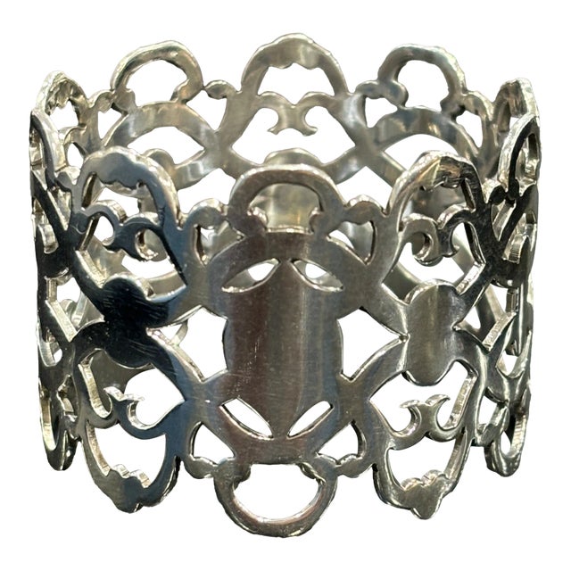 Late 19th Century Delicately Pierced Sterling Silver Napkin Ring For Sale