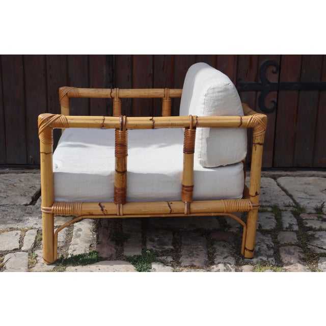 Vintage Rattan Armchair by Dal Vera, Italy, 1970 For Sale - Image 3 of 9