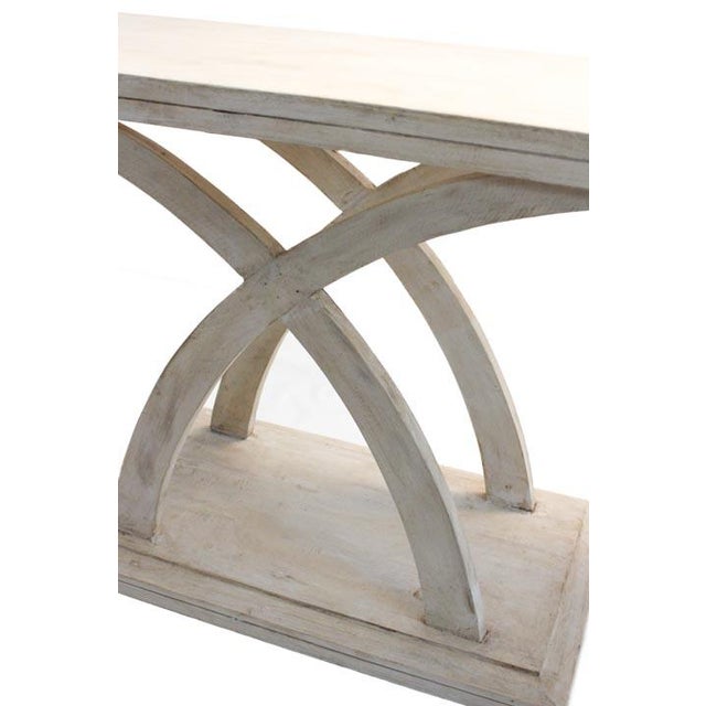 Console Table With Elegant Crossing Leg Pattern For Sale - Image 6 of 10