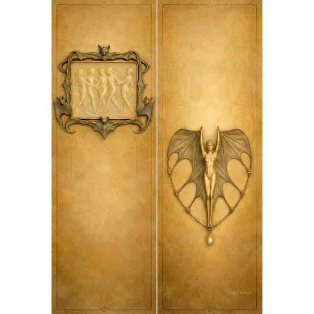 Large Art Nouveau Jewelry Study "The Aureate Oracle" – 40" X 60" Fine Art Print on Brushed Metal For Sale - Image 12 of 12