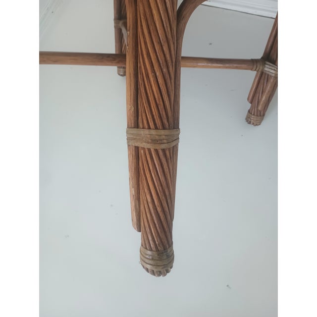 1970s Vintage Pencil Reed Bamboo Dining Chairs - Set of 4 For Sale - Image 12 of 12