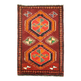 Vintage Mini Turkish Anatolian Rug - 1'10" x 2'8" For Sale
