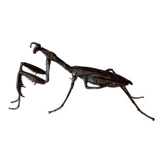 Large Japanese Articulate Bronze Praying Mantis Jizai Yasunosuke Ryubundo VI For Sale