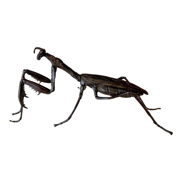 Large Japanese Articulate Bronze Praying Mantis Jizai Yasunosuke Ryubundo VI For Sale