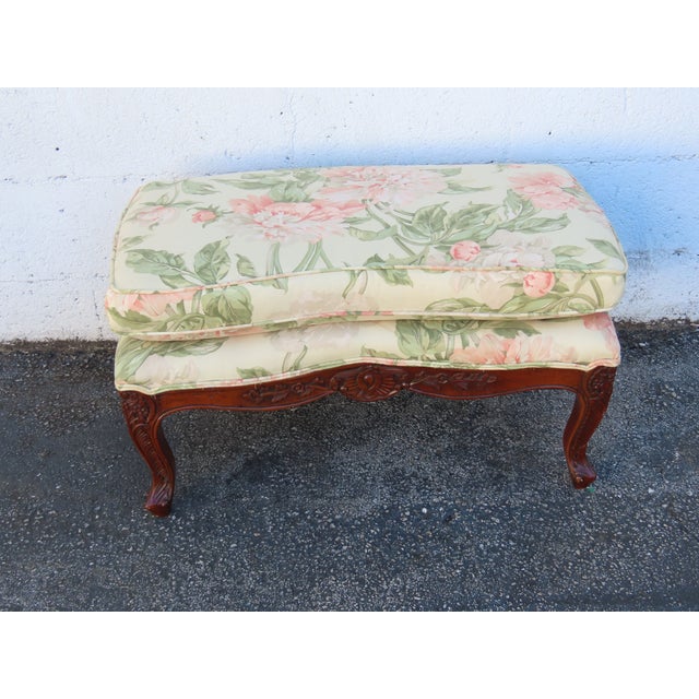 French Carved Large Stool Footstool Ottoman 6308 For Sale - Image 11 of 18