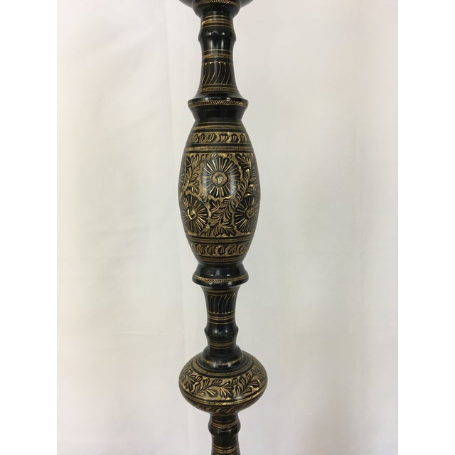 20th Century Anglo Indian Etched Brass Floor Lamp Chairish