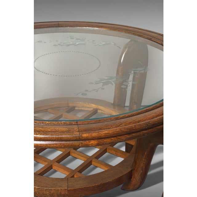Mid 20th Century Paolo Buffa Style Art Deco Italian Walnut Side Table With Beveled Glass Top For Sale - Image 15 of 18