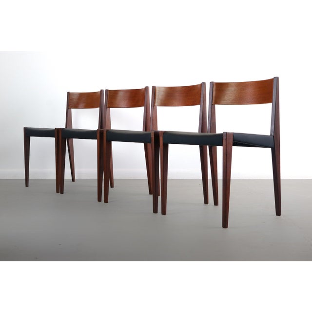 Mid-Century Modern Set of 4 Cado "Pia' Danish Modern Dining Chairs in Black For Sale - Image 3 of 8