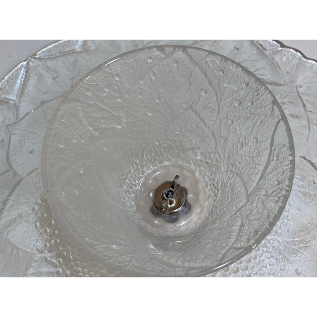 Late 20th Century Vintage Hoya Japan Botanical Glass Pedestal Cake Stand For Sale - Image 5 of 6