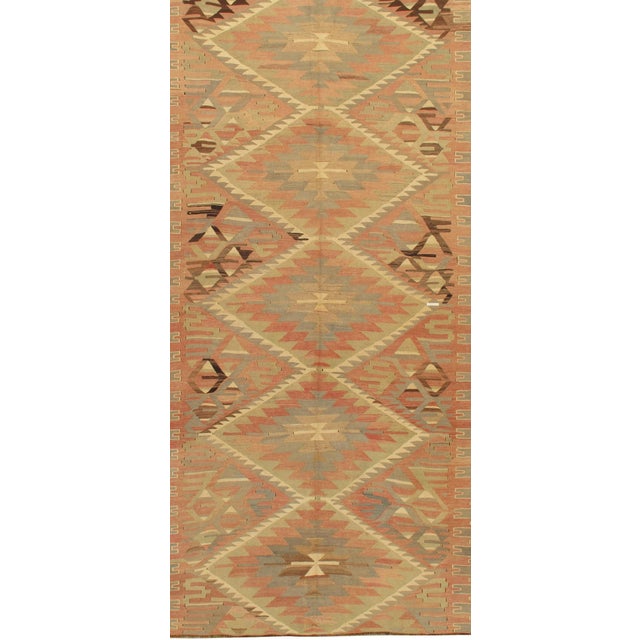 Vintage Turkish Kilim Area Rug 5ft 2in X 10ft For Sale In New York - Image 6 of 9