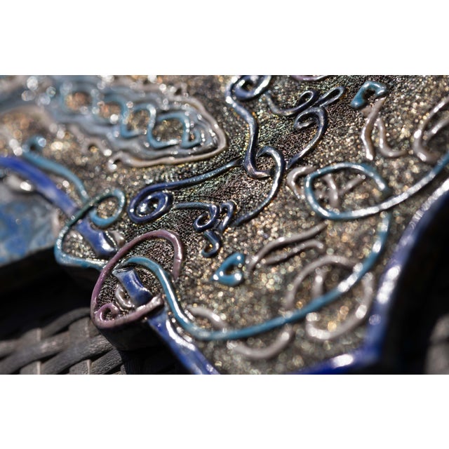 Modern Raku Ceramic Wall Sculpture Intertwining Passion by Stefania Zoppellaro, 2022 For Sale - Image 3 of 12