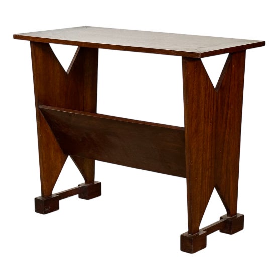 Vintage Walnut Magazine Rack, 1950s For Sale