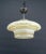 Suspension / chandelier in acid-etched “cloud” glass. Acid etched with geometric shapes. Modernist Art Deco, circa 1930....