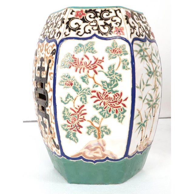 Mid 20th Century Pair of Chinese Famille Rose Porcelain Garden Seats For Sale - Image 9 of 13