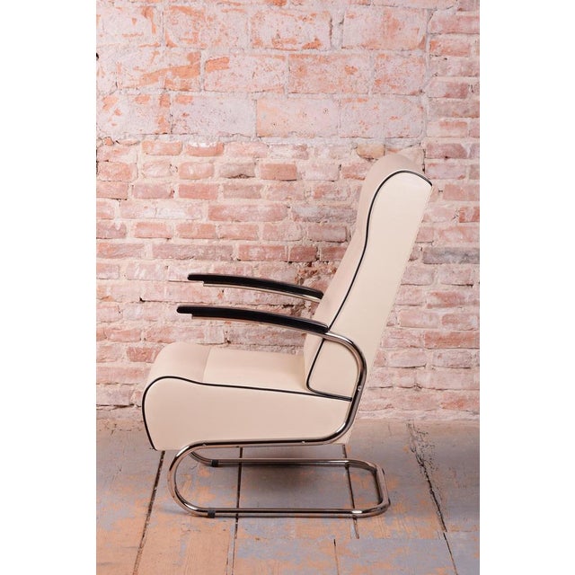 Bauhaus Bauhaus FN24 Armchair in Chrome and Leather attributed to Mücke-Melder, Czech, 1930s For Sale - Image 3 of 17