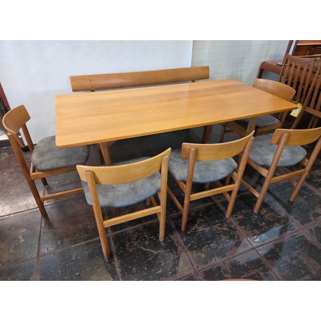 Gold Original 1950s Borge Morgensen Danish Oiled Oak Dining Table #284 For Sale - Image 8 of 10