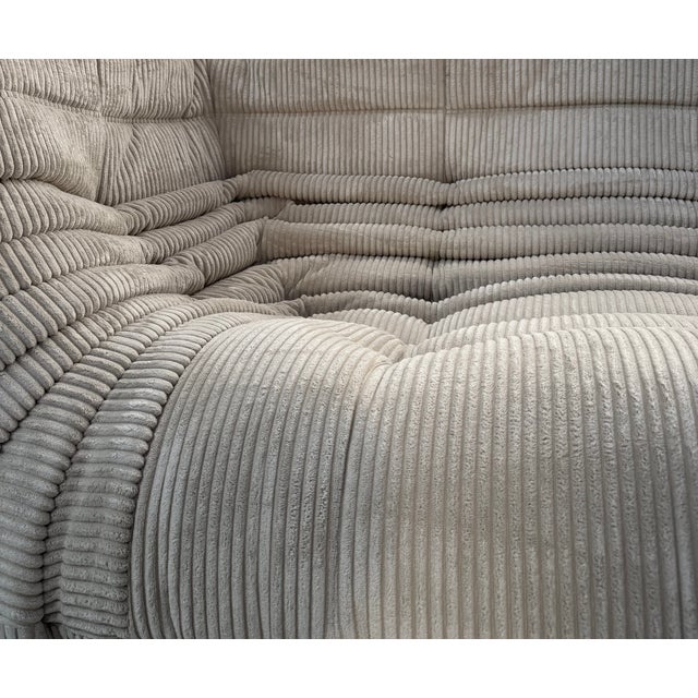 French Togo Sofa in Beige Corduroy by Michel Ducaroy for Ligne Roset, 1970s For Sale - Image 6 of 11