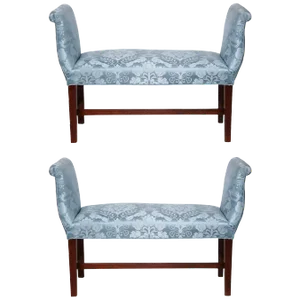 George III Mahogany Window Benches - a Pair